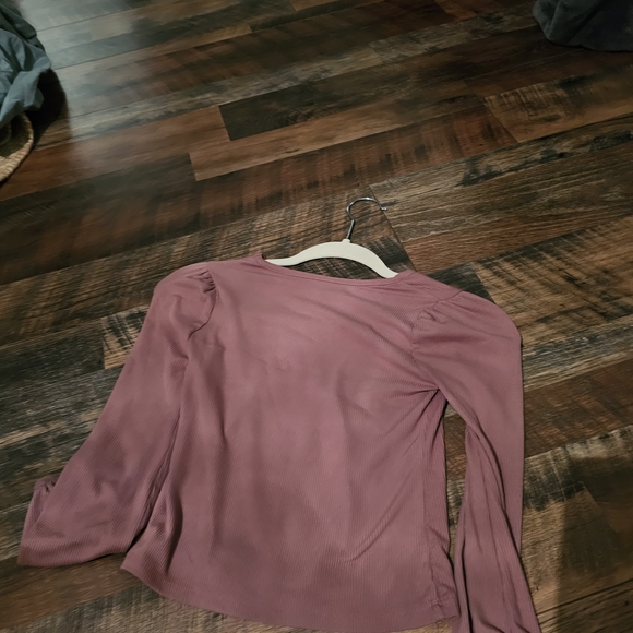 One Step Ahead Pink Long Sleeve Tee with Floral Heart - Picture 3 of 4